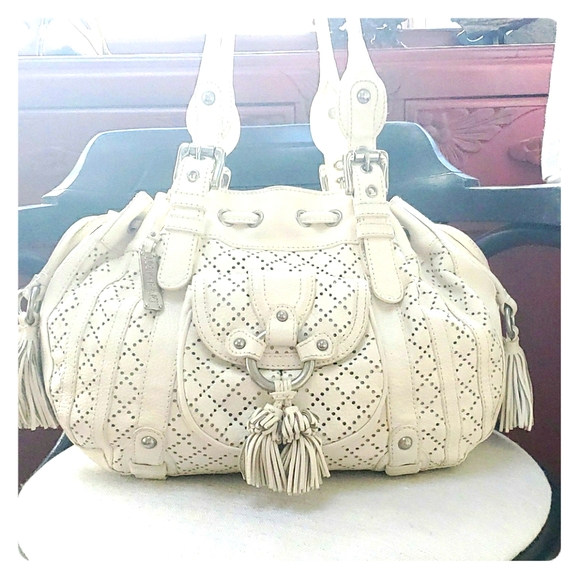 Lockheart Handbags - Lockheart winterwhite eyelet leather purse